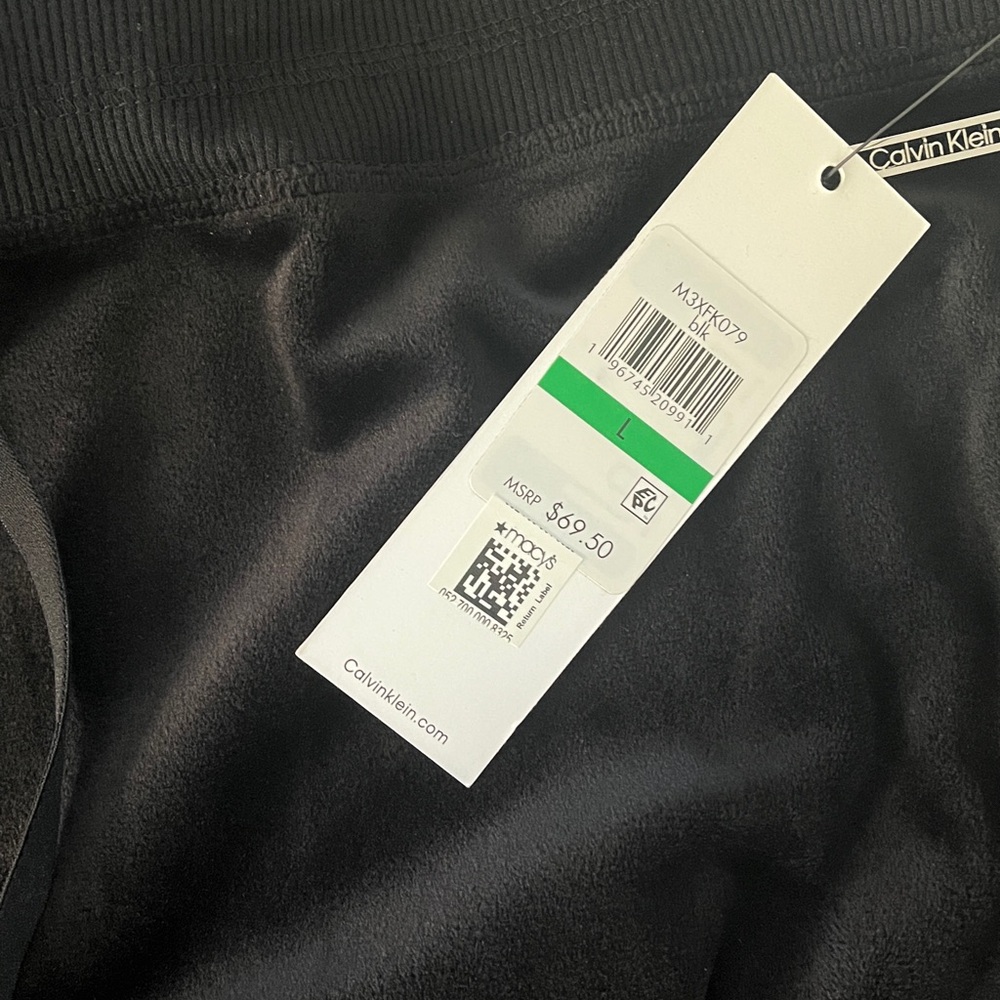 Calvin Klein Black velvet zipper hoodie and pant set - Picture 4 of 15